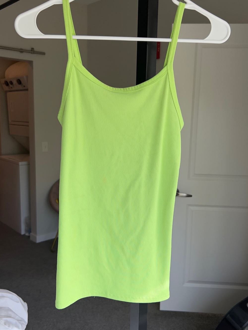 Neon Green Ribbed Spaghetti Strap Camisole